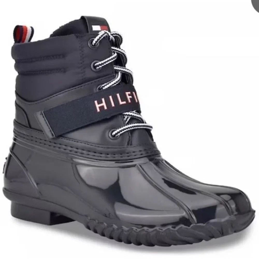 Tommy Hilfiger Huski Boot Navy Duck Style Rain Boots Size 10 Classic, Outdoors